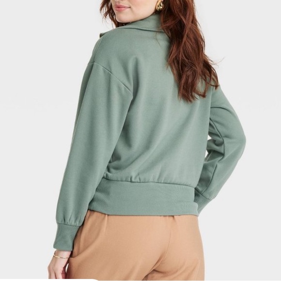 A New Day Teal Quarter Zip Sweatshirt Small - Picture 2 of 14